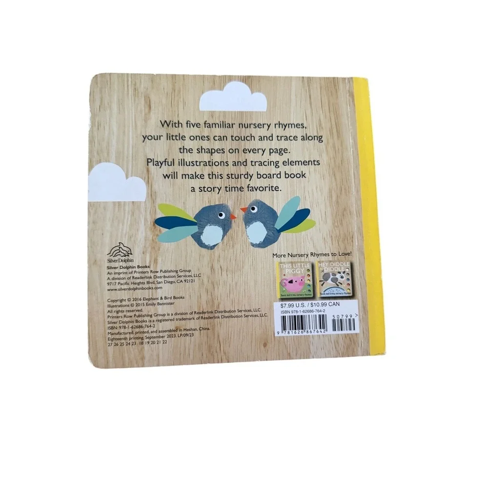 Silver Dolphin Itsy Bitsy Spider Touch & Trace Board Book Nursery Rhyme Sensory